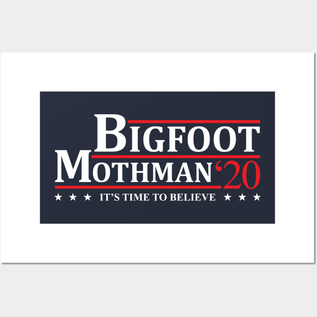 Bigfoot Mothman 2020 Election Campaign Wall Art by Wasabi Snake